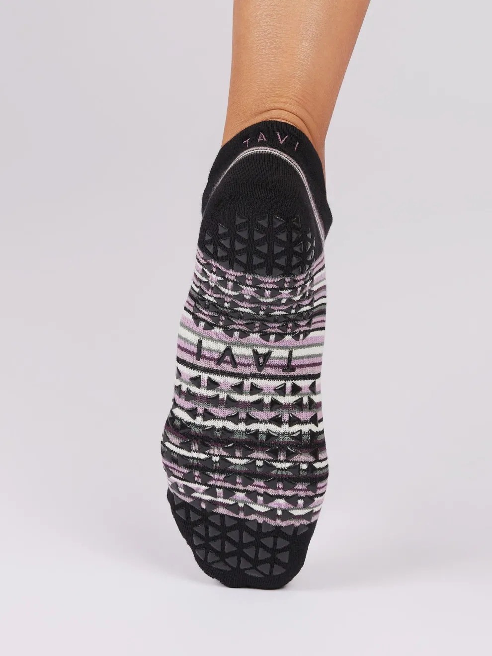 Tavi Noir Savvy Grip Socks - Fig Stripe