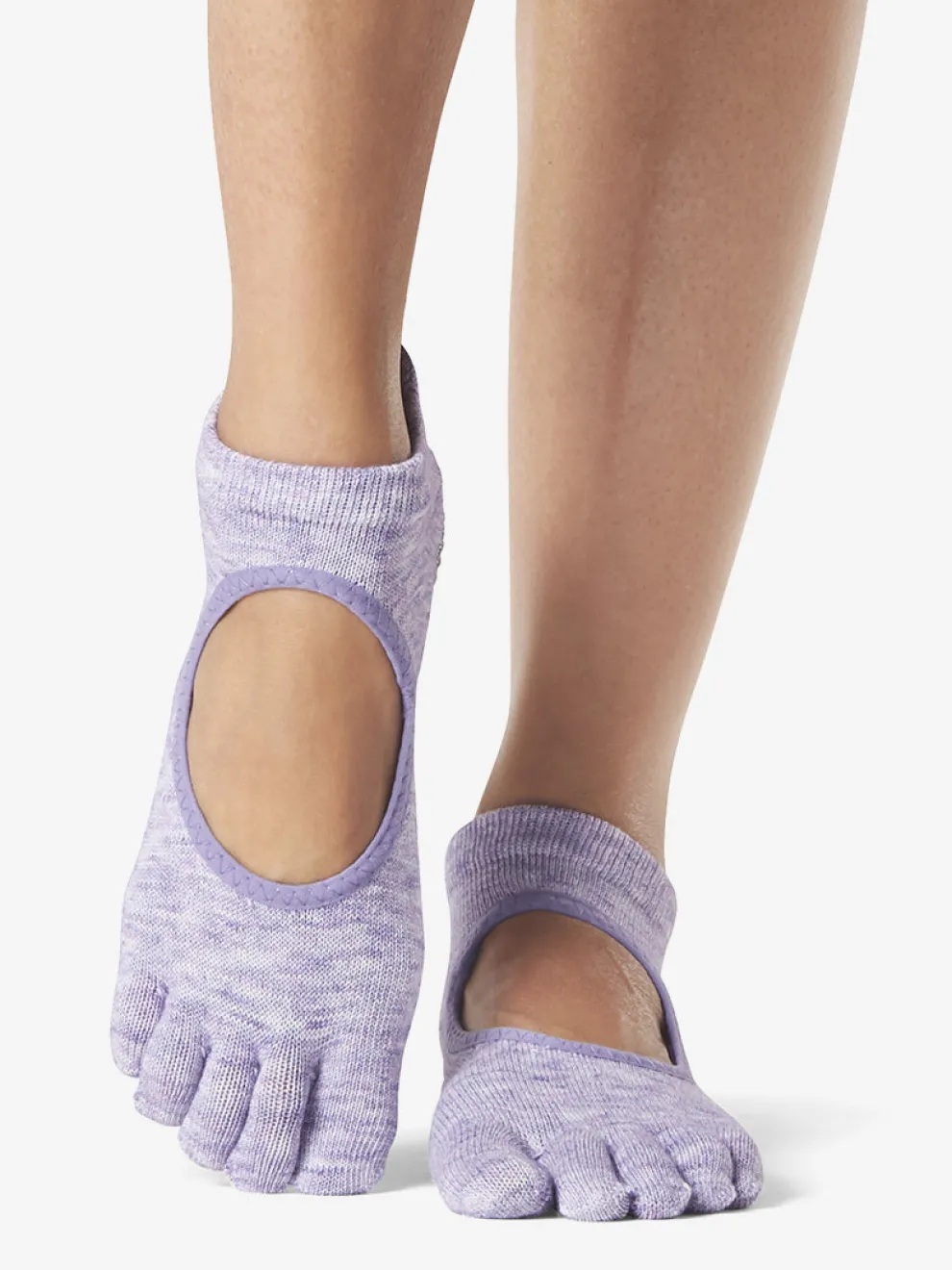 Toesox Full Toe Bellarina Grip Socks - Heather Purple