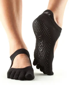 ToeSox Full Toe Bellarina Grip Socks - Black