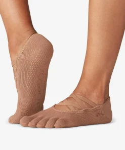 Toesox Full Toe Elle Grip Socks - Natural