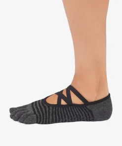 ToeSox Full Toe Elle Grip Socks - Midnight Stripe
