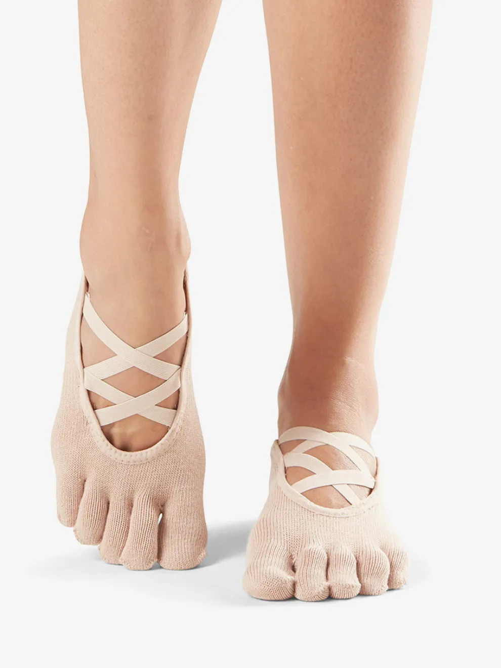Toesox Full Toe Elle Grip Socks - Ballet Nude