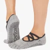ToeSox Full Toe Elle Grip Socks - Grey Speckle