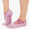 ToeSox Full Toe Elle Grip Socks - Wineberry Heather