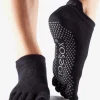 ToeSox Full Toe Low Rise Grip Socks - Black