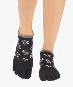 ToeSox Full Toe Low Rise Grip Socks - Petal