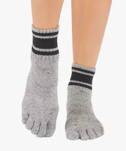 ToeSox Full Toe Melody Grip Socks - Grey Speckle