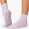 ToeSox Full Toe Melody Grip Socks - Scallop Soft Lavender