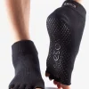 ToeSox Half Toe Ankle Grip Socks - Black