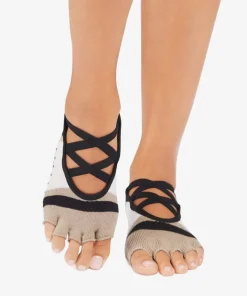 ToeSox Half Toe Elle Grip Socks - Shitake Ombre