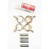 Two Pairs of Stainless Steel Eyebolts & Anchors + 1 Tube of Glue