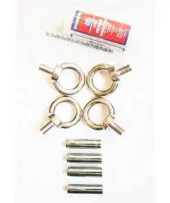 Two Pairs of Stainless Steel Eyebolts & Anchors + 1 Tube of Glue