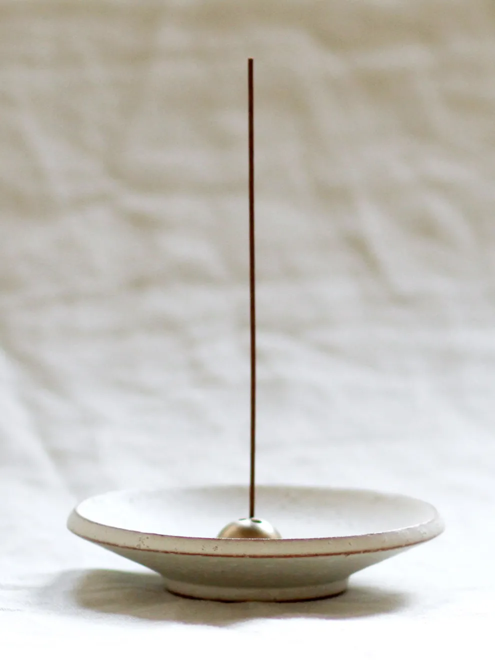 Ume Collection Stoneware Incense Dish - White Onyx