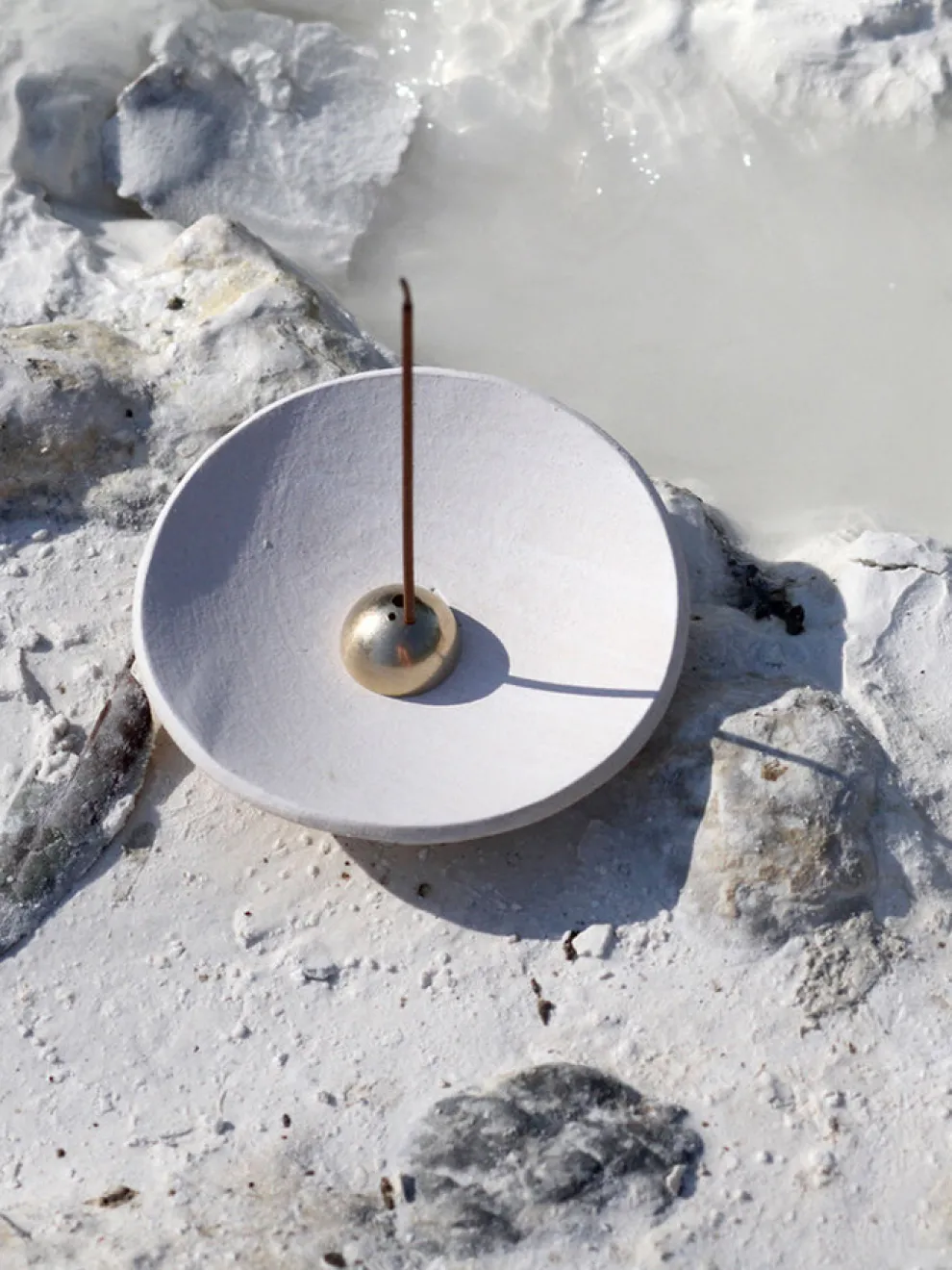 Ume Collection Stoneware Incense Dish - White Onyx