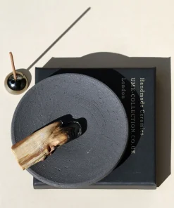 Ume Collection Stoneware Smudging Dish - Raw Black