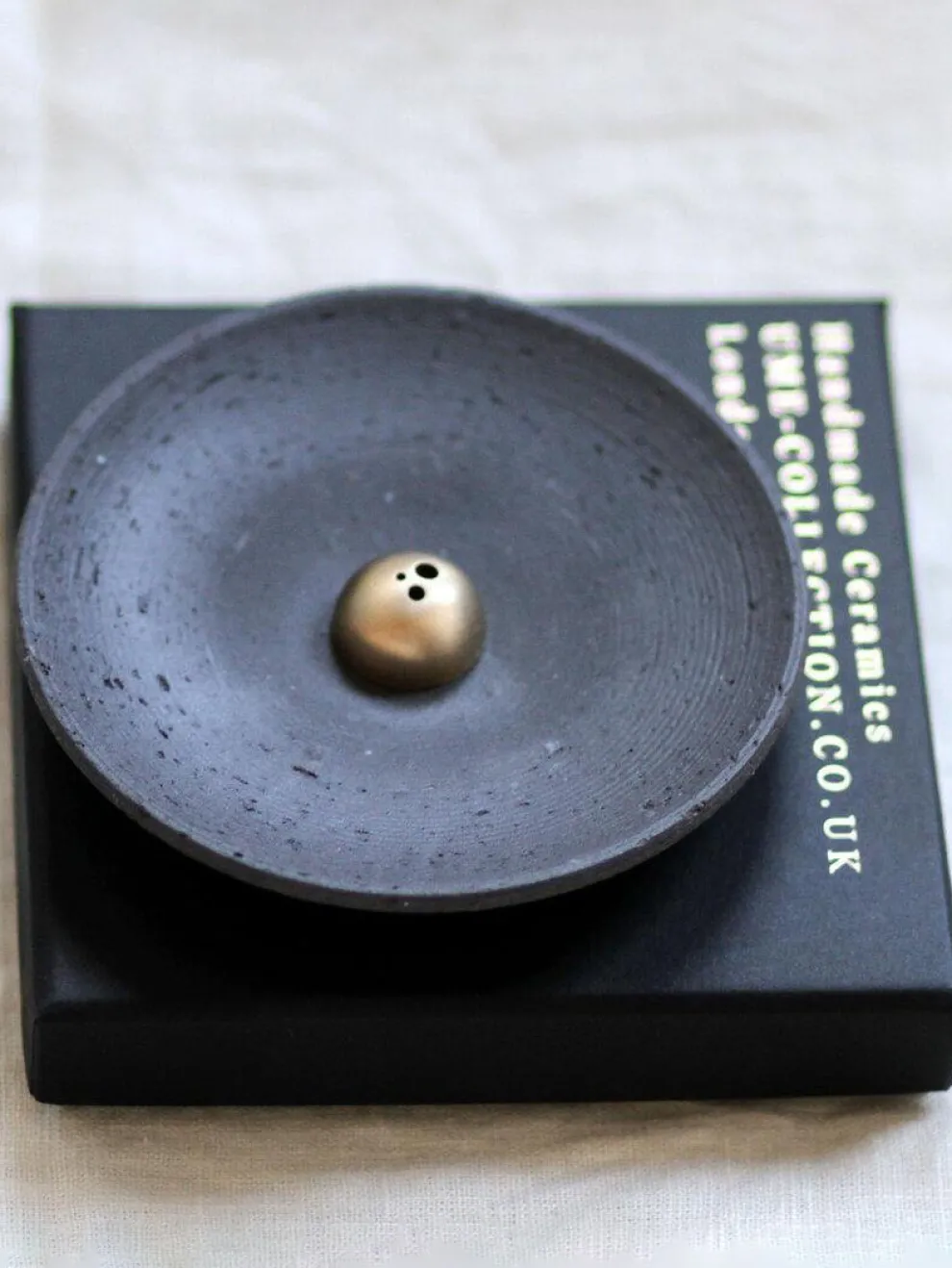 Ume Collection Stoneware Smudging Dish - Raw Black