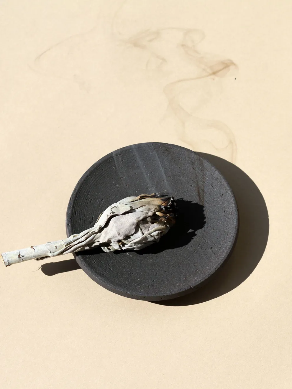 Ume Collection Stoneware Smudging Dish - Raw Black