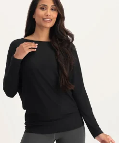 Urban Goddess Budhi Long Sleeve Yoga Top - Onyx Black