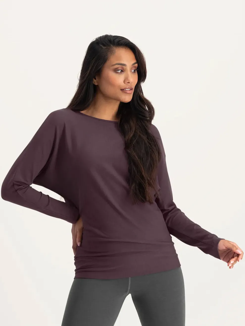 Urban Goddess Budhi Long Sleeve Yoga Top - Berry
