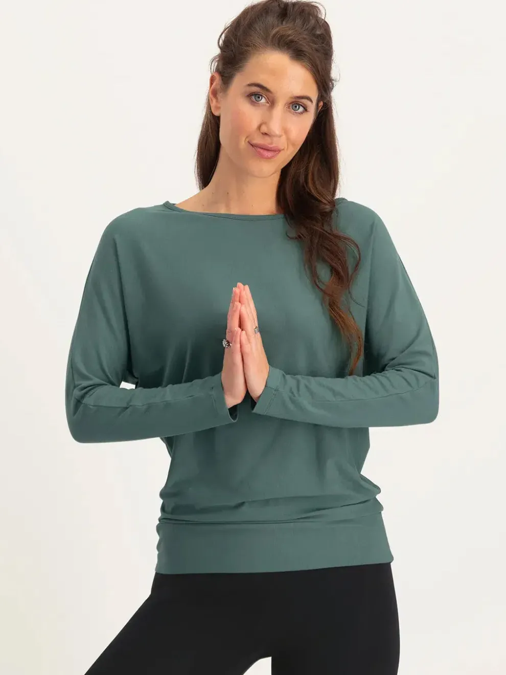 Urban Goddess Budhi Long Sleeve Yoga Top - Forest