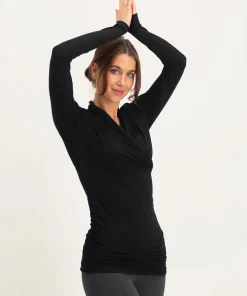 Urban Goddess Good Karma Long Sleeve Yoga Top - Onyx Black