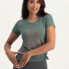 Urban Goddess Hamsa Core Yoga Tee - Forest
