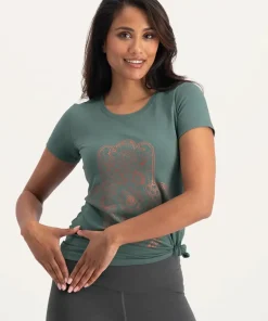Urban Goddess Hamsa Core Yoga Tee - Forest