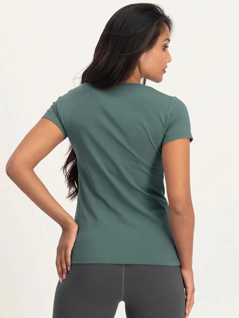 Urban Goddess Hamsa Core Yoga Tee - Forest