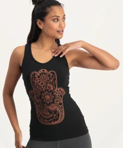 Urban Goddess Hamsa Core Yoga Tank - Onyx Black