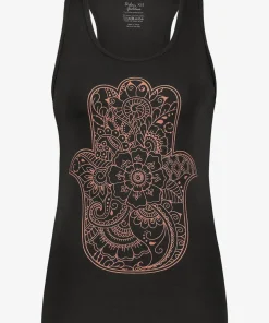 Urban Goddess Hamsa Core Yoga Tank - Onyx Black