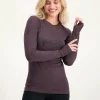 Urban Goddess Namaste Long Sleeve Yoga Top - Berry