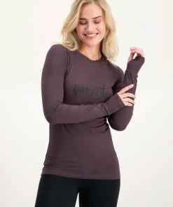 Urban Goddess Namaste Long Sleeve Yoga Top - Berry