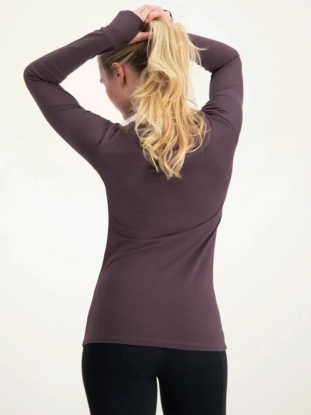 Urban Goddess Namaste Long Sleeve Yoga Top - Berry