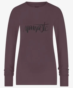 Urban Goddess Namaste Long Sleeve Yoga Top - Berry