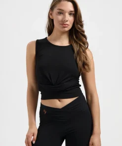 Urban Goddess Veyra Knot Yoga Tank - Onyx Black
