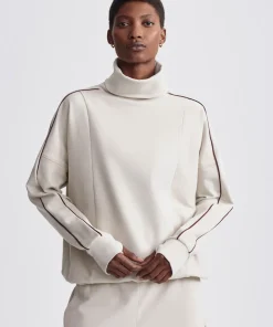 Varley Ariana High Neck Midlayer - Cement Marl/Bitter Chocolate