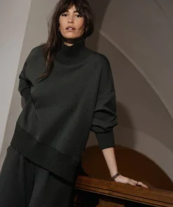 Varley Barker High Neck Sweat - Olive Marl