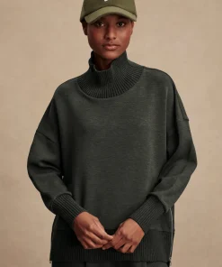 Varley Barker High Neck Sweat - Olive Marl