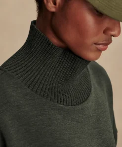 Varley Barker High Neck Sweat - Olive Marl