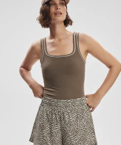 Varley Barney Piped Tank - Chocolate Chip