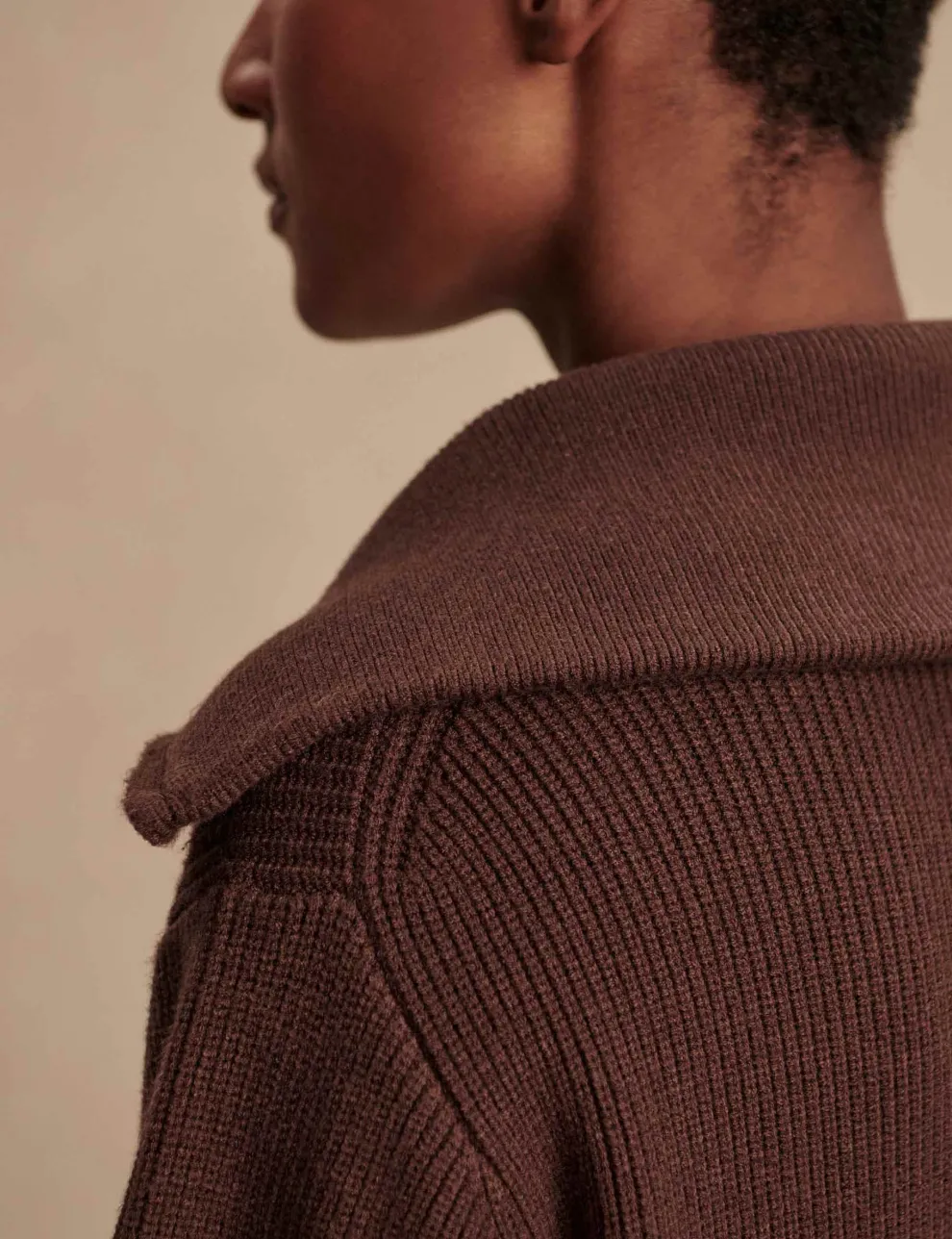 Varley Enrico Zip-Through Knit Jacket - Coffee Bean