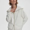 Varley Halley Zip Through Sweat - Ivory Marl