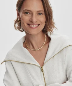 Varley Halley Zip Through Sweat - Ivory Marl