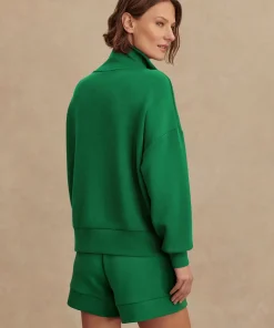 Varley Hawley Half Zip Sweat - Verdant Green