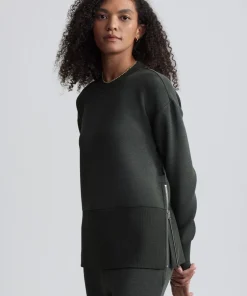 Varley Lowry Longline Sweat - Olive Marl