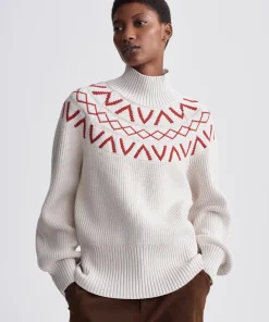 Varley Marcie Fairisle Yoke Knit Sweater - Silver Birch