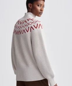 Varley Marcie Fairisle Yoke Knit Sweater - Silver Birch