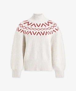 Varley Marcie Fairisle Yoke Knit Sweater - Silver Birch