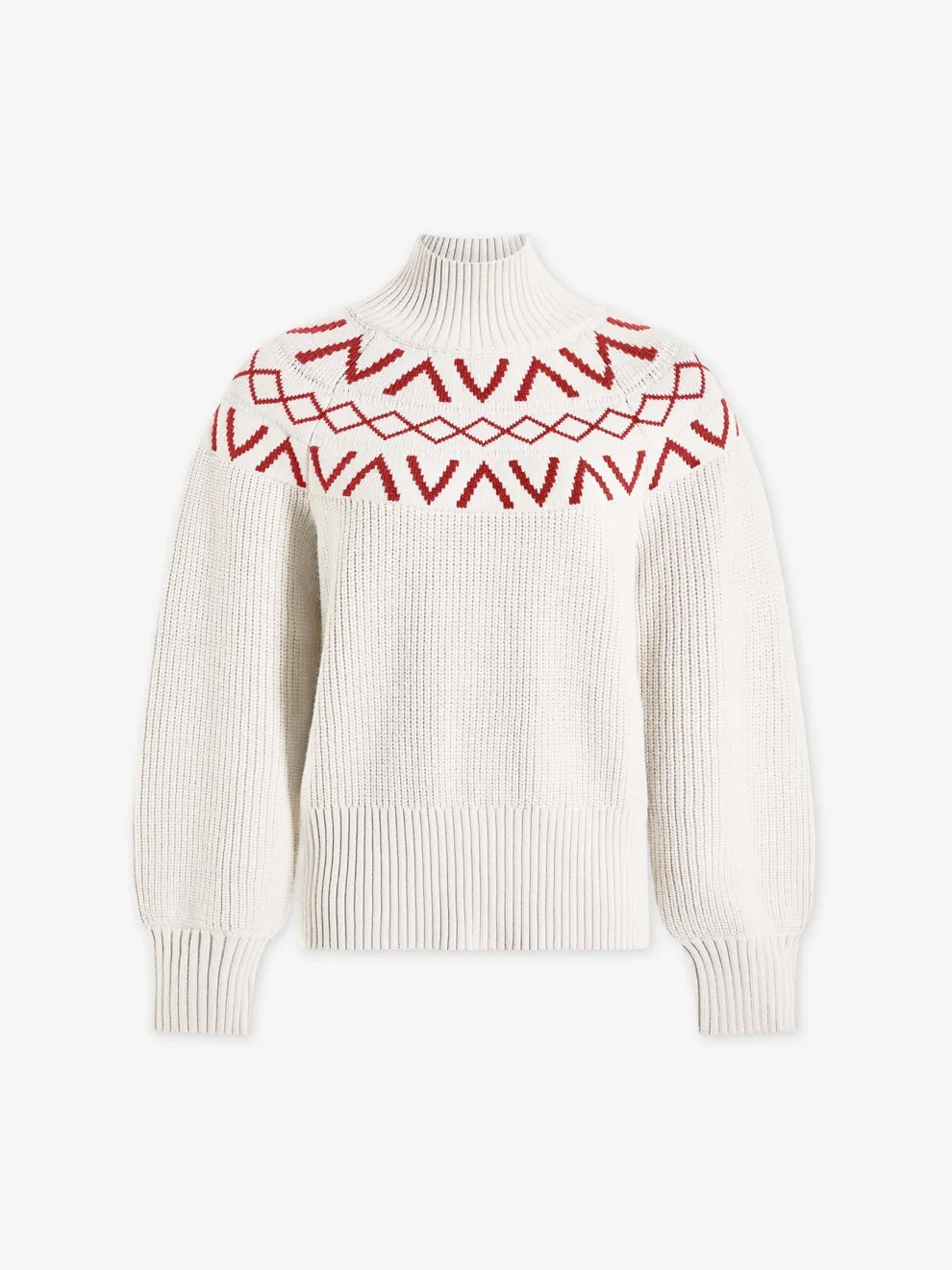 Varley Marcie Fairisle Yoke Knit Sweater - Silver Birch