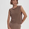 Varley Page Seamless Crop Tank - Deep Taupe